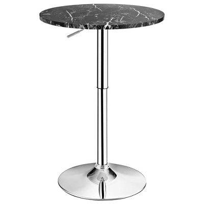 Costway 6PCS Round Bistro Bar Table Height Adjustable 360-degree Swivel WhiteBlack 1 Costway 6PCS Round Bistro Bar Table Height Adjustable 360-degree Swivel WhiteBlack