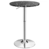 Costway 2PCS Round Bistro Bar Table Height Adjustable 360-degree Swivel Black