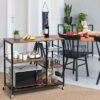 Costway Rolling Industrial Kitchen Baker's Rack Wood Black