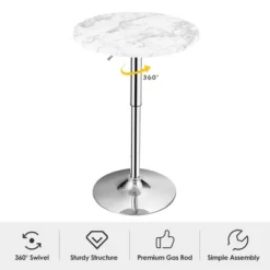Costway Round Bistro Bar Table Height Adjustable 360-degree Swivel 12 Costway Round Bistro Bar Table Height Adjustable 360-degree Swivel -Costway GUEST 2ac50511 10c9 495c 955e 0277946a2221