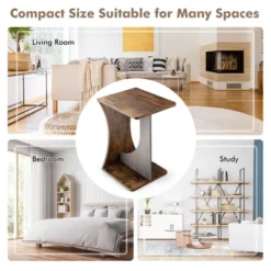 Costway 2PCS Side Table Sofa Couch Table Compact C-shape End Table Snack Coffee Table -Costway GUEST 2afa6b89 2520 4848 8eca 2b1b6de2be44