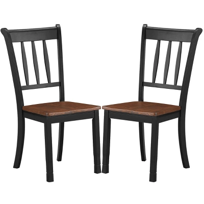 Costway Set Of 2 Wood Dining Chair High Back Kitchen Whitesburg Side Chair BlackWhite 8 Costway Set Of 2 Wood Dining Chair High Back Kitchen Whitesburg Side Chair BlackWhite - Image 8