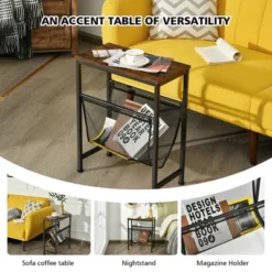 Costway Narrow End Table Magazine Holder Sling Industrial Accent Console Table -Costway GUEST 2b494071 3fe7 463e bf04 d8d497e6a285