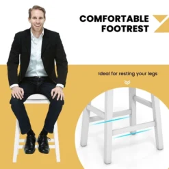 Costway Set Of 2 Saddle Bar Stools Counter Height Backless Kitchen Island Chairs -Costway GUEST 2bcc7161 9dbf 4fec 95f7 ffce78b34fb1