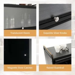 Costway 5-Tier Kitchen Baker's Rack Storage Cabinet Mobile Microwave Stand Flip-up Doors -Costway GUEST 2bf45318 13aa 4694 8c9e 05208f591762 1