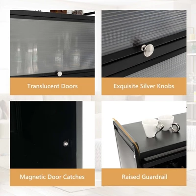 Costway 5-Tier Kitchen Baker's Rack Storage Cabinet Mobile Microwave Stand Flip-up Doors White/Black/Grey/Green 9 Costway 5-Tier Kitchen Baker's Rack Storage Cabinet Mobile Microwave Stand Flip-up Doors White/Black/Grey/Green - Image 9