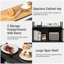 Costway Kitchen Server Buffet Sideboard Storage Cabinet Cupboard With 2 Doors & Open Shelf 15 Costway Kitchen Server Buffet Sideboard Storage Cabinet Cupboard With 2 Doors & Open Shelf -Costway GUEST 2c23699b 61a8 4bb2 b085 4a34348b647b