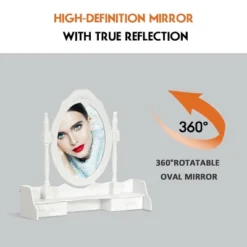 Costway Vanity Wood Makeup Dressing Table Stool 4 Drawers Black/White -Costway GUEST 2d0917f6 e883 4905 aa3d 5ed159eb96e4