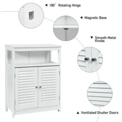 Costway Bathroom Wood Storage Cabinet W/ Double Shutter Door -Costway GUEST 2d0b07e5 7438 4b2c b1b6 ddaa1c4d0f4b