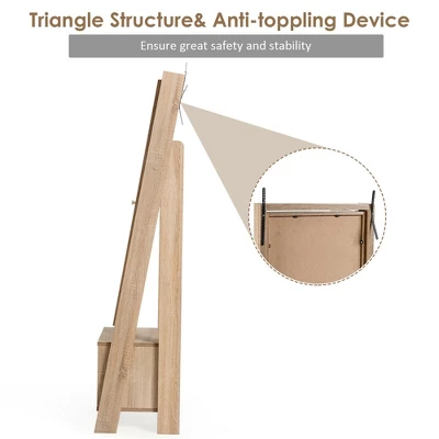 Costway Jewelry Cabinet Large Full Length Armoire 2-in-1 Stand Mirror Organizer 8 Costway Jewelry Cabinet Large Full Length Armoire 2-in-1 Stand Mirror Organizer - Image 8