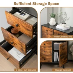 Costway Mid-Century Rustic Storage Cabinet Multipurpose Wood Shelf Organizer With 3 Drawers 13 Costway Mid-Century Rustic Storage Cabinet Multipurpose Wood Shelf Organizer With 3 Drawers -Costway GUEST 2d8e0e80 07c0 44d9 92fc c4c2b5158a11