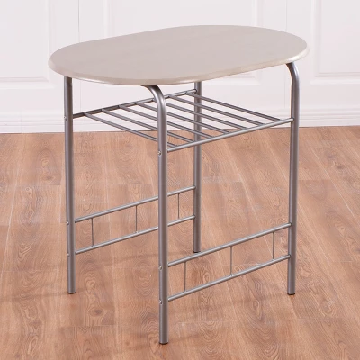 Costway 3 Piece Dining Set Table 2 Chairs Bistro Pub Home Kitchen Breakfast Furniture Grey 4 Costway 3 Piece Dining Set Table 2 Chairs Bistro Pub Home Kitchen Breakfast Furniture Grey - Image 4