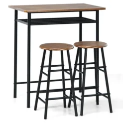 Costway 3 Pieces Bar Table Set Counter Height Dining Pub Table W/ 2 Stools 21 Costway 3 Pieces Bar Table Set Counter Height Dining Pub Table W/ 2 Stools -Costway GUEST 2dd8a5f7 97dd 4ce3 9f6f 49a6d4663ef3