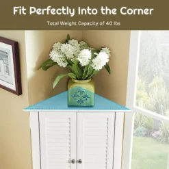 Costway Corner Storage Cabinet Freestanding Floor Cabinet Bathroom W/ Shutter Door White -Costway GUEST 2e893157 77cf 4168 a1c7 72c10a7cff8c