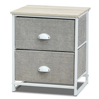 Costway 2 Drawers Nightstand Side Table Storage Unit Display Metal Frame Dorm Room 11 Costway 2 Drawers Nightstand Side Table Storage Unit Display Metal Frame Dorm Room - Image 11