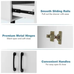 Costway Mid Century Storage Cabinet Accent Buffet Sideboard Entryway Kitchen White Brown 14 Costway Mid Century Storage Cabinet Accent Buffet Sideboard Entryway Kitchen White Brown -Costway GUEST 2e8cc32d e6c3 493a 845a 478400b2bf71