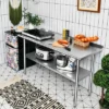 Costway Stainless Steel Table For Prep & Work W/ Backsplash
