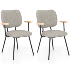 Costway Set Of 2 Modern Linen Fabric Dining Chairs Padded Kitchen Accent Armchair Grey/Orange 18 Costway Set Of 2 Modern Linen Fabric Dining Chairs Padded Kitchen Accent Armchair Grey/Orange -Costway GUEST 30389a5f d068 4f49 a0f8 71467ef4fc18