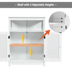 Costway Bathroom Wood Storage Cabinet W/ Double Shutter Door -Costway GUEST 305ab2da e84a 4357 8554 142b13152cfa