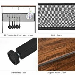 Costway 4-Tier Kitchen Bakers Rack Microwave Oven Stand Industrial W/Hooks & Mesh Panel 17 Costway 4-Tier Kitchen Bakers Rack Microwave Oven Stand Industrial W/Hooks & Mesh Panel -Costway GUEST 305d9aea b7a1 4f51 93bb 610ac3d83c4d
