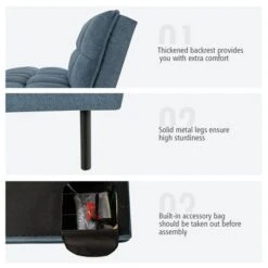 Costway Modern Convertible Futon Sofa Bed Linen Fabric Folding Couch Recliner GreyAquamarineBlue 20 Costway Modern Convertible Futon Sofa Bed Linen Fabric Folding Couch Recliner GreyAquamarineBlue -Costway GUEST 307ab04c 8480 4838 92e1 62a801e8a1d6