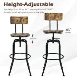 Costway Set Of 4 Industrial Bar Stool Adjustable Swivel Counter-Height Dining Side Chair 13 Costway Set Of 4 Industrial Bar Stool Adjustable Swivel Counter-Height Dining Side Chair -Costway GUEST 308cd703 54cc 4ad1 8929 76c8ed2e6943