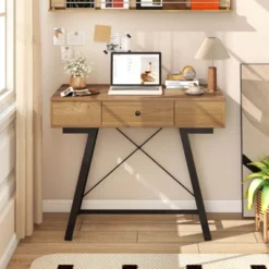 Costway Vanity Desk With Flip Top Mirror Makeup Dressing Table With Power Outlets Drawer -Costway GUEST 312582e7 7c00 4a7c 8929 86d7a4547266