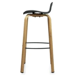Costway Modern Set Of 4 Barstools 30inch Pub Chairs W/Low Back & Metal Legs Black -Costway GUEST 31a09062 f029 4e61 a377 0159607c8c0e