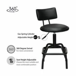 Costway Set Of 2 Adjustable Swivel Vintage Bar Stool PU Leather Steel Frame W/ Backrest -Costway GUEST 32510379 77b8 4903 963a a65bfa2ffc3c
