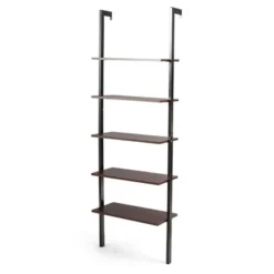 Costway 5-Tier Ladder Shelf Wood Wall Mounted Display Bookshelf Metal Frame Brown & Black/Brown & White/Bronze 20 Costway 5-Tier Ladder Shelf Wood Wall Mounted Display Bookshelf Metal Frame Brown & Black/Brown & White/Bronze -Costway GUEST 325bd913 542f 48d9 b8cf 4f6946b47829