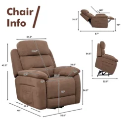 Costway Power Lift Recliner Chair Sofa For Elderly W/ Side Pocket & Remote Control GreyBrown -Costway GUEST 3310fca2 a3e5 48d4 bb24 fc5b5b9ded6d