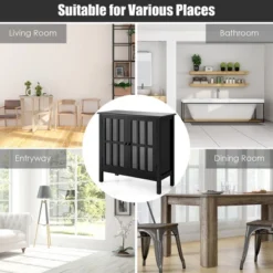 Costway Storage Buffet Cabinet Glass Door Sideboard Console Table Server 15 Costway Storage Buffet Cabinet Glass Door Sideboard Console Table Server -Costway GUEST 339c763e ceb1 446f 9174 ef7ce7f50c9c