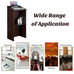 Costway Wooden Floor Standing Podium Speaking Lectern W/ Adjustable Shelf & Pen Tray 13 Costway Wooden Floor Standing Podium Speaking Lectern W/ Adjustable Shelf & Pen Tray -Costway GUEST 33fb3371 5952 437f 82b6 803cb880f246