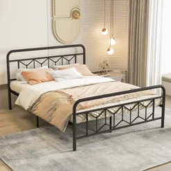 Costway Twin/Full/Queen/King Size Bed Frame Mattress Foundation With Headboard 12.5" Under-bed Storage Black -Costway GUEST 343c0e94 42c4 481a 9fbc 9322c9bbb331