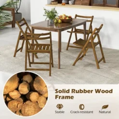 Costway Folding Dining Chair Set Of 2/4 With Rubber Wood Frame Slatted Seat Curved Backrest -Costway GUEST 344de1d6 9832 44bb b629 83e1567f35c0