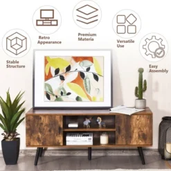 Costway Industrial TV Stand Entertainment Center For TV's Up To 55" W/ Storage Cabinets 16 Costway Industrial TV Stand Entertainment Center For TV's Up To 55" W/ Storage Cabinets -Costway GUEST 3678d541 ad9c 4f3c abf8 7a830ff2ca33