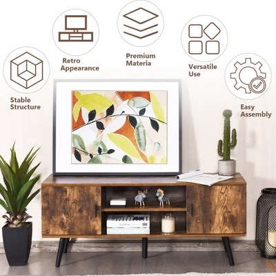 Costway Industrial TV Stand Entertainment Center For TV's Up To 55" W/ Storage Cabinets 8 Costway Industrial TV Stand Entertainment Center For TV's Up To 55" W/ Storage Cabinets - Image 8