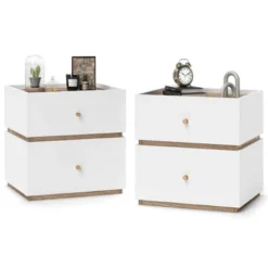 Costway 1/2 PCS 2-Drawer Nightstand Modern Bedside Table With Storag Raised Edge For Living Room 19 Costway 1/2 PCS 2-Drawer Nightstand Modern Bedside Table With Storag Raised Edge For Living Room -Costway GUEST 36be72c0 089f 42e5 9a80 87a57cbf5e5b