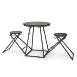 Costway 3-Piece Bar Table Set Round Pub Dining Table & 2 Foldable Stools W/ Metal Frame 17 Costway 3-Piece Bar Table Set Round Pub Dining Table & 2 Foldable Stools W/ Metal Frame -Costway GUEST 37299171 8b1c 4a39 9aad 474a4c9076ff