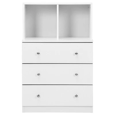 Costway 3 Drawer Dresser W/ Cubbies Storage Chest For Bedroom Living Room White/Black/Grey 4 Costway 3 Drawer Dresser W/ Cubbies Storage Chest For Bedroom Living Room White/Black/Grey - Image 4