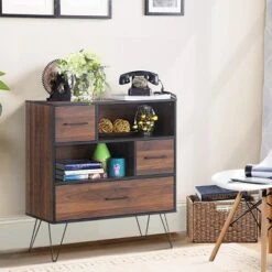 Costway Sideboard Storage Cabinet Multipurpose Display Unit W/Metal Leg & Drawers Walnut 13 Costway Sideboard Storage Cabinet Multipurpose Display Unit W/Metal Leg & Drawers Walnut -Costway GUEST 3825322c a0c5 45b3 85f2 fec6102b6a72