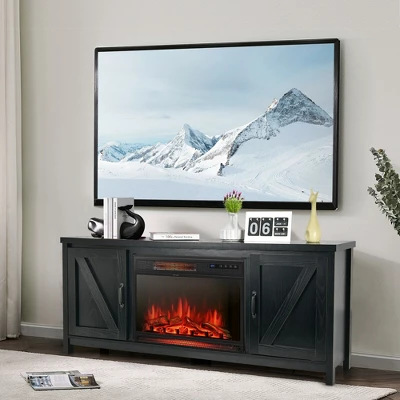 Costway 59'' Fireplace TV Stand W/ 25'' 1350W Electric Fireplace Heater Remote Control 3 Costway 59'' Fireplace TV Stand W/ 25'' 1350W Electric Fireplace Heater Remote Control - Image 3