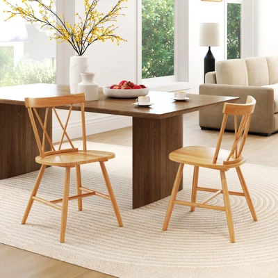 Costway Dining Chairs Set Of 2/4 Farmhouse Kitchen Chair With Rubber Wood Frame, 1 Costway Dining Chairs Set Of 2/4 Farmhouse Kitchen Chair With Rubber Wood Frame,