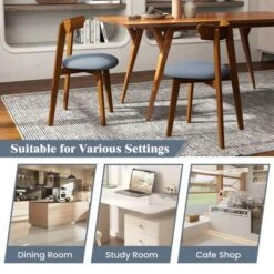 Costway Wood Dining Chairs Set Of 2/4 With Rubber Wood Frame Padded Seat & Curved Backrest -Costway GUEST 38c52eee 5dea 4452 b98b fb5c93d5928e