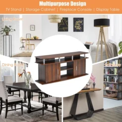 Costway 63'' TV Stand Entertainment Console Center W/ 2 Cabinets Up To 70'' BlackWalnut -Costway GUEST 3941a8c1 4878 4f4f b697 5687a7e002bb