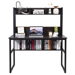 Costway Computer Desk With Hutch Bookshelf Study Wrting Desk Space Saving -Costway GUEST 39d05826 8c58 4ba0 bee5 cf480c646fac