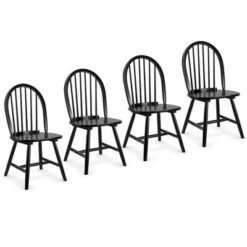 Costway Set Of 4 Vintage Windsor Dining Side Chair Wood Spindleback Kitchen Room BlackWhite 18 Costway Set Of 4 Vintage Windsor Dining Side Chair Wood Spindleback Kitchen Room BlackWhite -Costway GUEST 39fb0ccc d68e 4095 939c 77f1931600c8