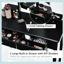 Costway Vanity Table Set With Lighted Mirror Adjustable 10 Bulbs Dresser 4 Drawer -Costway GUEST 3a27ca32 855b 4d1e 9252 6ce4584b907a