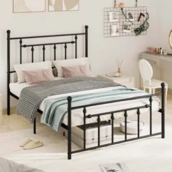 Costway Twin/Full/Queen Size Metal Bed Frame With Headboard Under-bed Storage Mattress Foundation 22 Costway Twin/Full/Queen Size Metal Bed Frame With Headboard Under-bed Storage Mattress Foundation -Costway GUEST 3a855842 17ac 40ac 9a6d fd9c7b74bca5