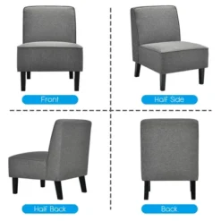 Costway Accent Chair Armless Fabric Sofa Living Room Furniture Gray -Costway GUEST 3aa95988 7d20 4af7 a823 4fdb6720dd96